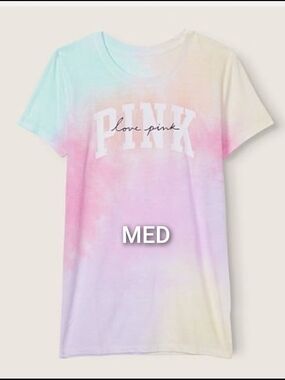 SZ MED VS PINK TIE DYE FREYA EVERDAY CLASSIC TEE.